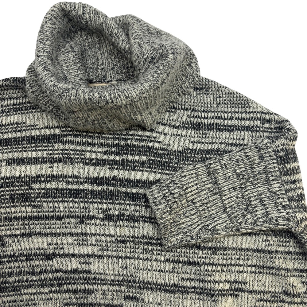 Sweet Romeo Womens Black White Marled Cowl Neck Oversized Sweater SR9205 S